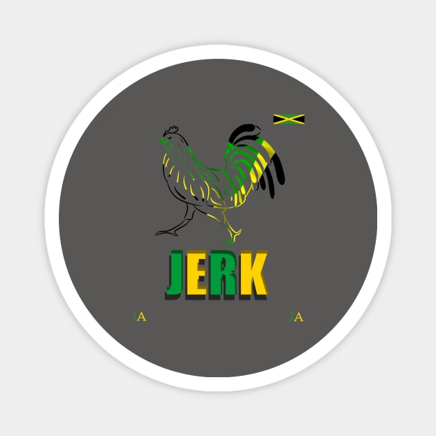 Jamaica Jerk Chicken, Jamaica Flag Magnet by alzo